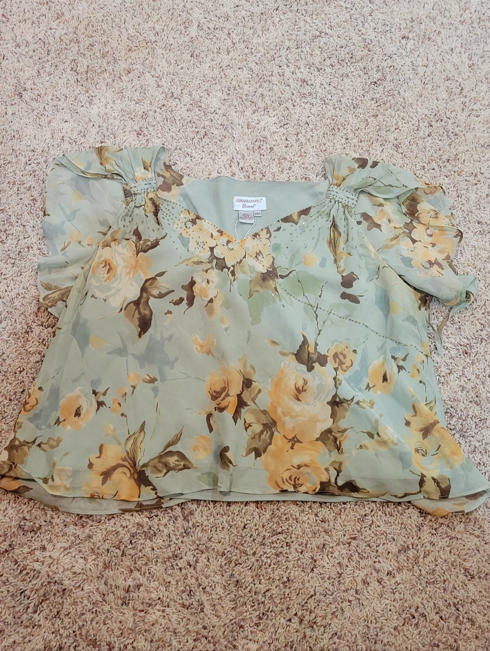 Vintage Adrianna Papell silk beaded fairy top